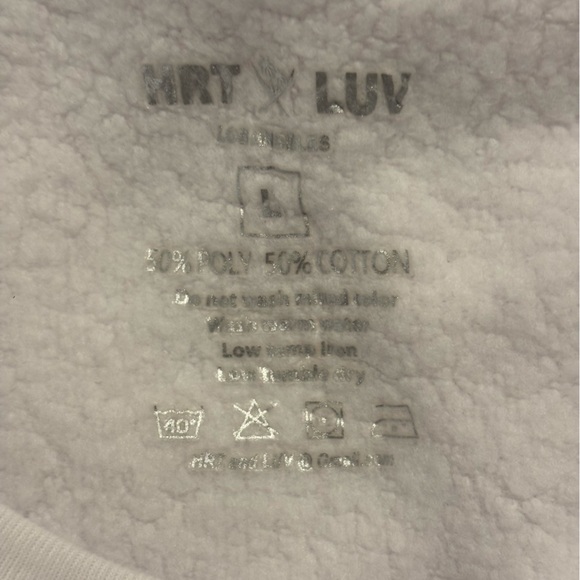 White Graphic Womans Pullover Sweatshirt Sweater Size L Cotton - Picture 4 of 4